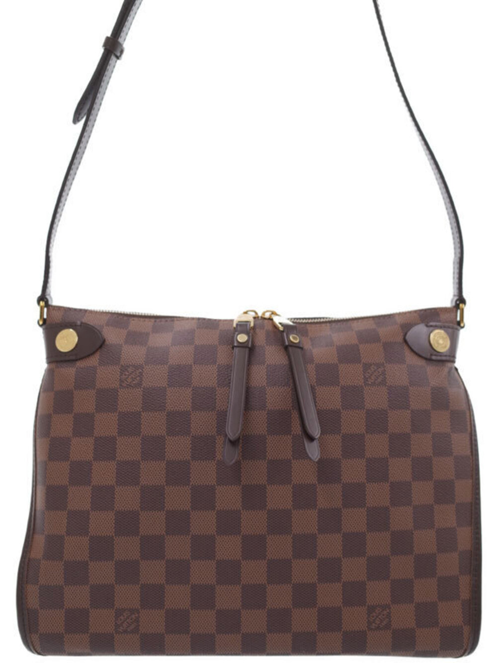Louis Vuitton Damier Duomo Shoulder Bag Canvas Leather Brown